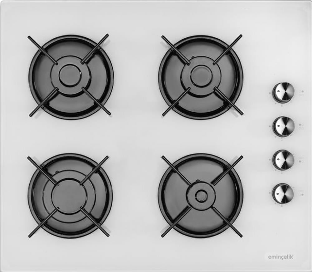 EMİNÇELİK EC-AH 1240 WG60 ENG BEYAZ CAM ANKASTRE OCAK