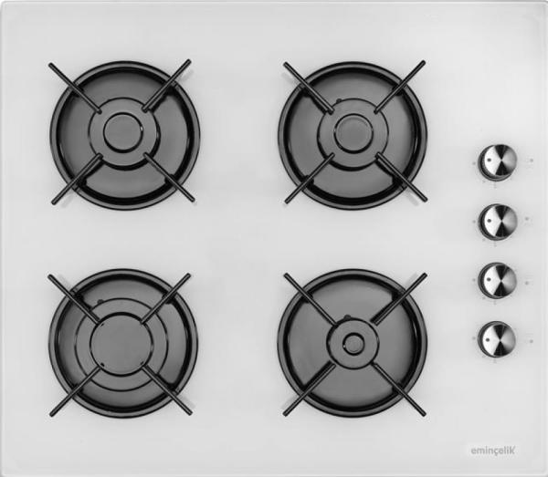 EMİNÇELİK EC-AH 1240 WG60 ENG BEYAZ CAM ANKASTRE OCAK