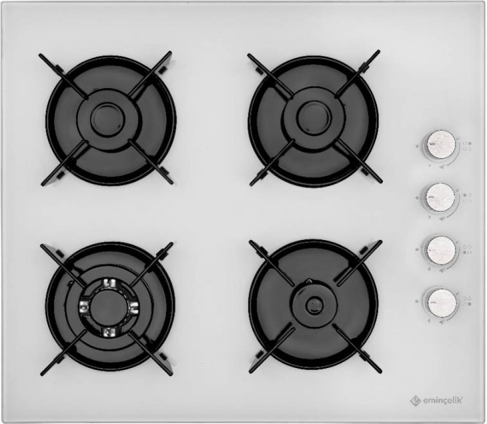 EMİNÇELİK EC-AH 1240 SW WG60 ENG BEYAZ CAM ANKASTRE OCAK WOKLU