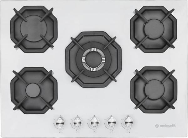 EMİNÇELİK EC-AH 2250 BW WG70 SNG BEYAZ 70 CM ANKASTRE OCAK WOKLU