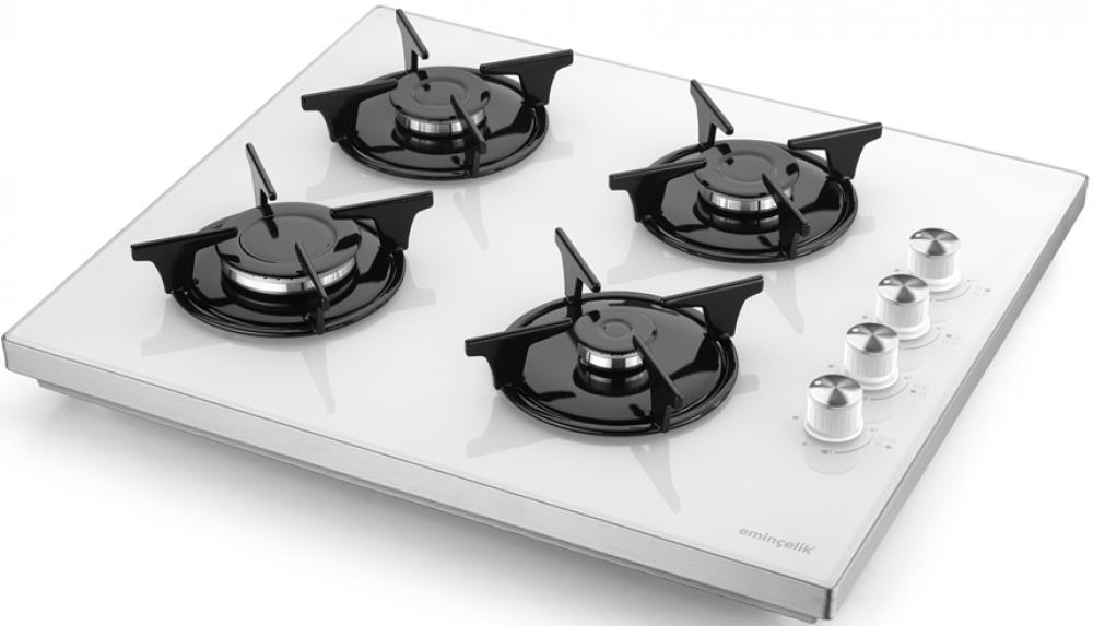 EMİNÇELİK EC-SÜ 1240 WG60 ENG BEYAZ SET ÜSTÜ CAM OCAK