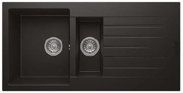 KRH-EV 2520 B50*100 1.5 GÖZ SİYAH DAMLALIKLI GRANİT EVİYE